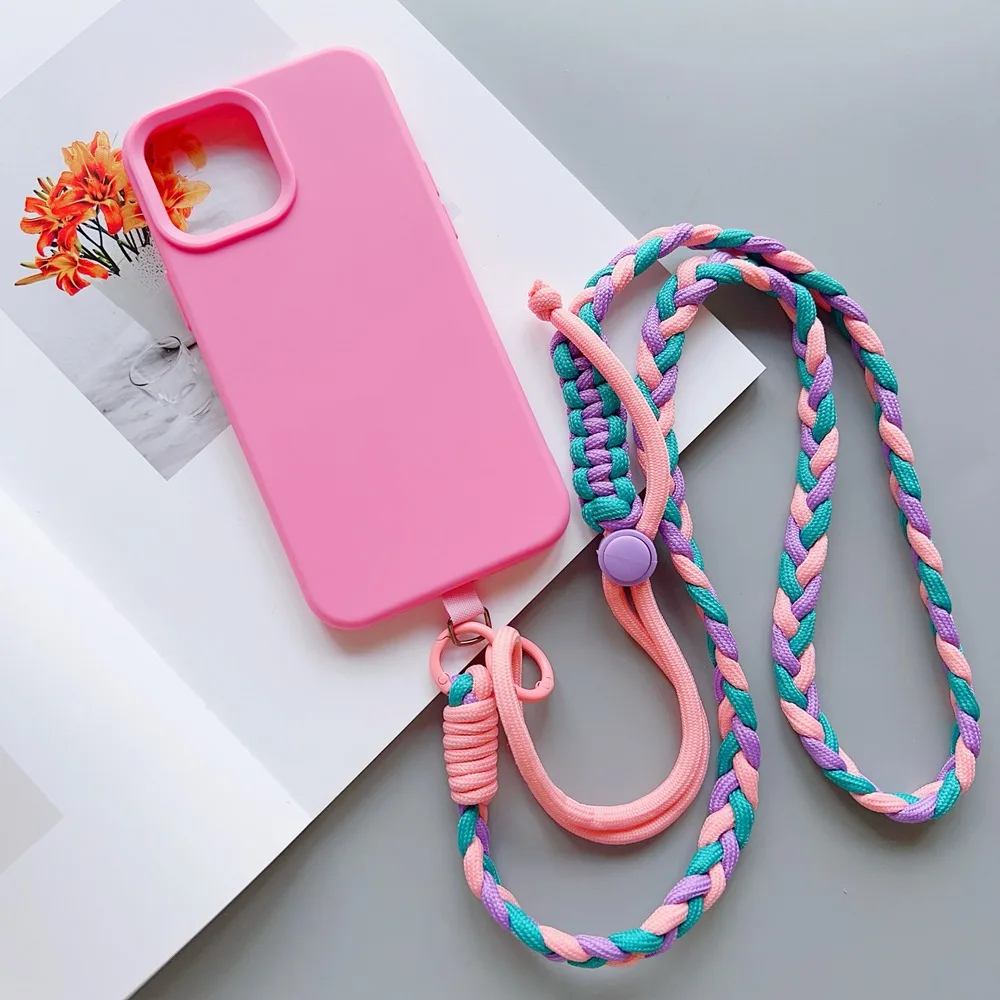 ใหม่โทรศัพท์ Lanyard Universal โทรศัพท์มือถือ Lanyard พร้อมสายคล้องคอไนลอนปรับได้สําหรับ iPhone 16 15 14 13 PRO MAX แขวนเชือก