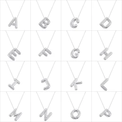 ZHUKOU 18K Gold Plated Fat Letters A-Z Lucky Letters Necklace for Men and Women Unisex Necklace Silvery: VL517