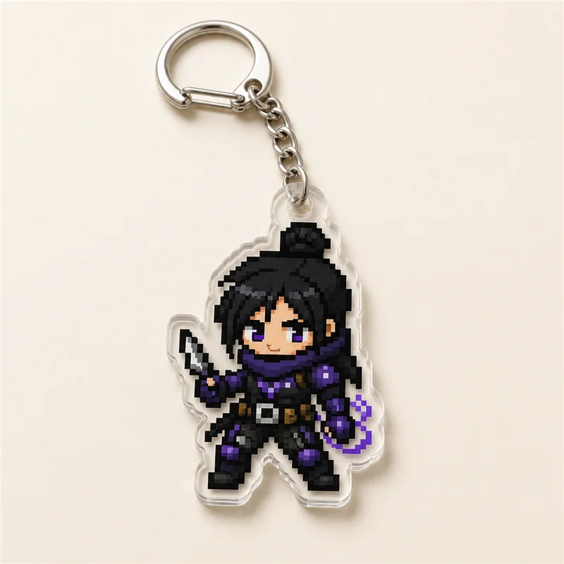 Apex Legends Pixels Chibis Keychains for Accessories Bag  Wraith Mirage Bloodhound Octane Keyrings Fans Friends Gamer Gifts