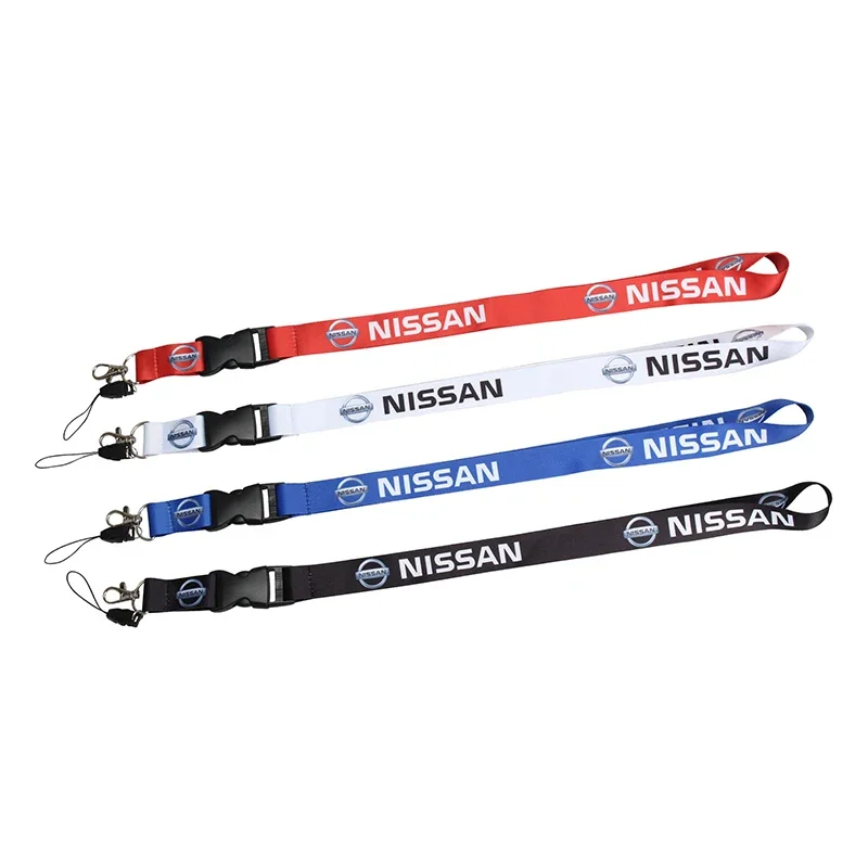 Lanyard Nylon for Nissan Car Logo Key Pendant Holder Phone Sling Keychain Sylphy Qashqai J11 Teana Note Juke GTR X-trail Murano