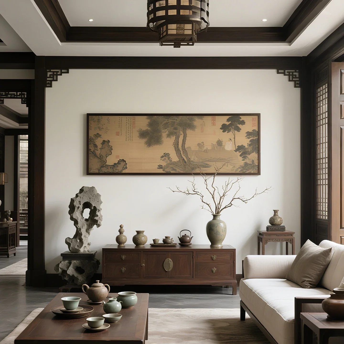 wood carving corner flower Chinese ceiling TV background wall solid wood flower grid Chinese corner flower gun corner lintel be