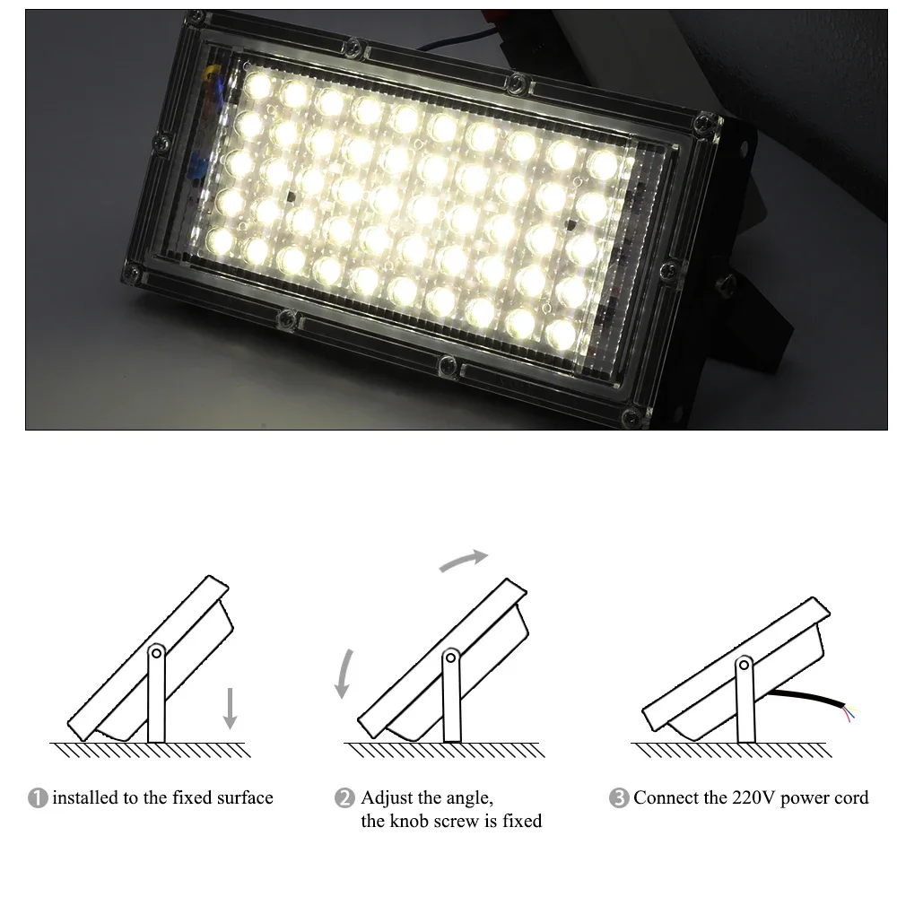 Imagem -05 - Luz de Inundação Impermeável ao ar Livre Refletor Spotlight Jardim de Rua Parede Exterior Lâmpadas de Paisagem ac 220v 230v 240v 50w