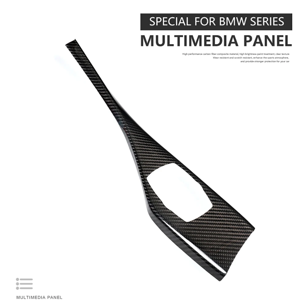 

Black Twill Real Carbon Fiber Multimedia Panel Decoration Stickers for BMW 1 2 Series F20 F21 F22 Knob Panel Cover Interior Trim