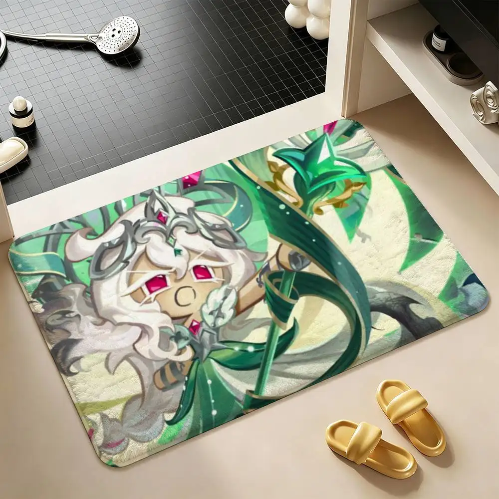 Anime White Lily C-Cookie  Shower Room Small Carpet Floor Mat  Absorbent Foot Mat Decorative Mat Soft and Comfortable