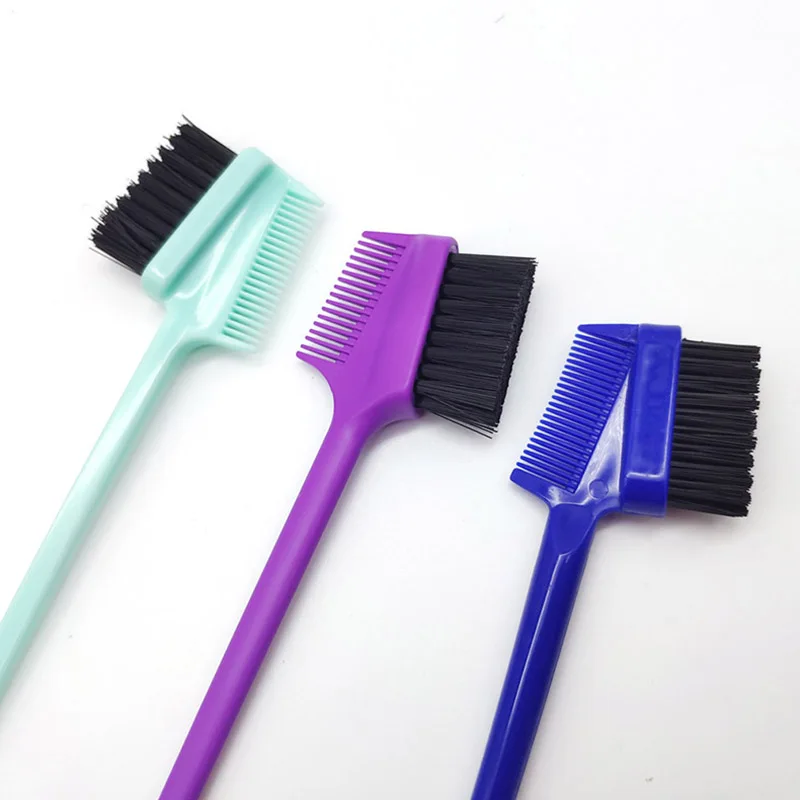 1개 양면 엣지 콤 헤어 브러시 살롱 전문가용 액세서리 2-in-1 헤어 스타일링 도구 실제 머리카락 가발 전용