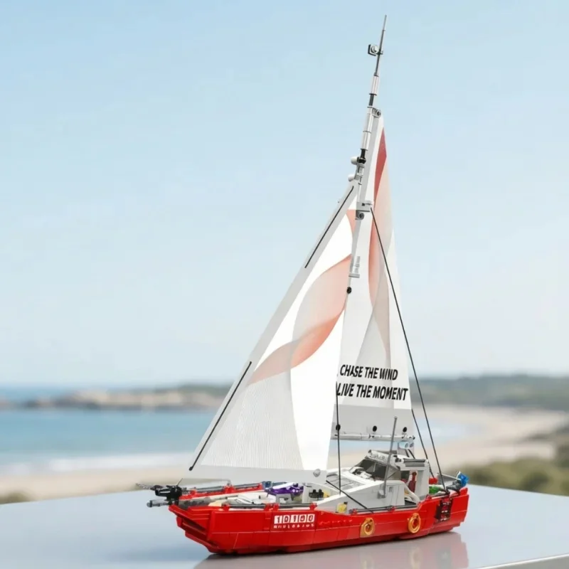 767PCS Mouldking 10190 Modern Sailboat Building Kit Transformable Creative Ship Model for Adult Collectors & DIY Enthusiasts