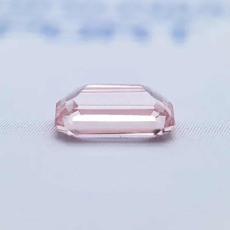 High Quality Emerald Cut Morgan Pink Lab Grown Sapphire VVS1 Clarity Loose Gemstone AGL Certified For Pendant Jewelry Making