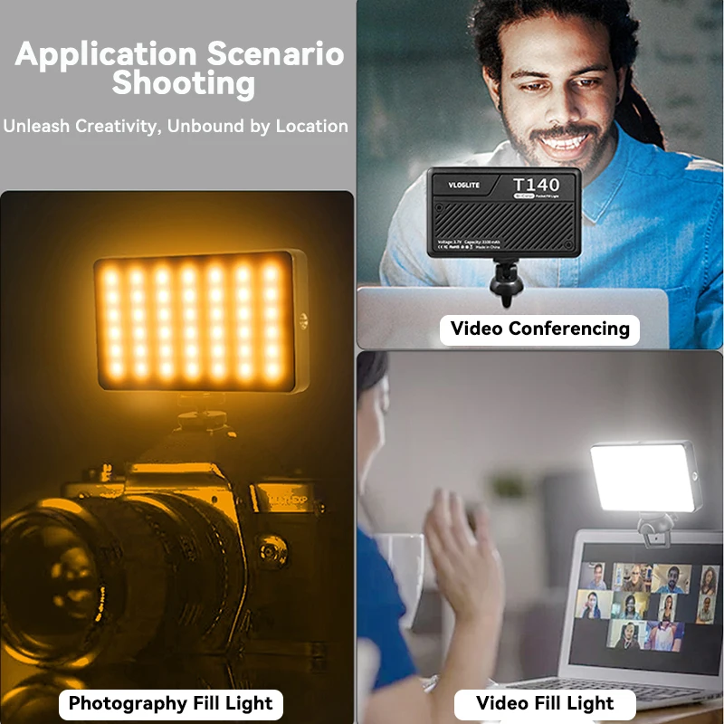 2500K-6500K RGB LED Camera Light Full Color Output Video Light Kit Dimmable Bi-Color Panel Light CRI 95+ Rechargeable 3100mAh ﻿