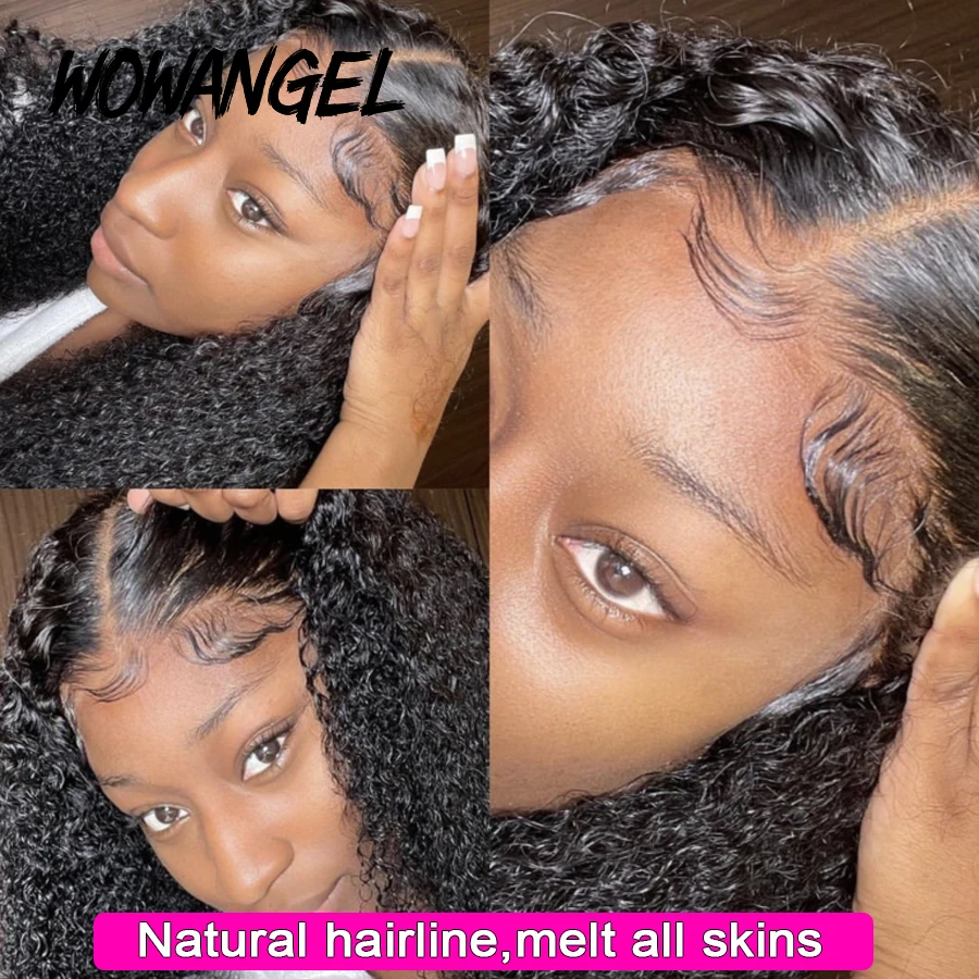 250% parrucca riccia Afro crespo 5 x5 HD chiusura in pizzo parrucche capelli malesi invisibile trasparente chiusura in pizzo HD parrucca per capelli umani per donna
