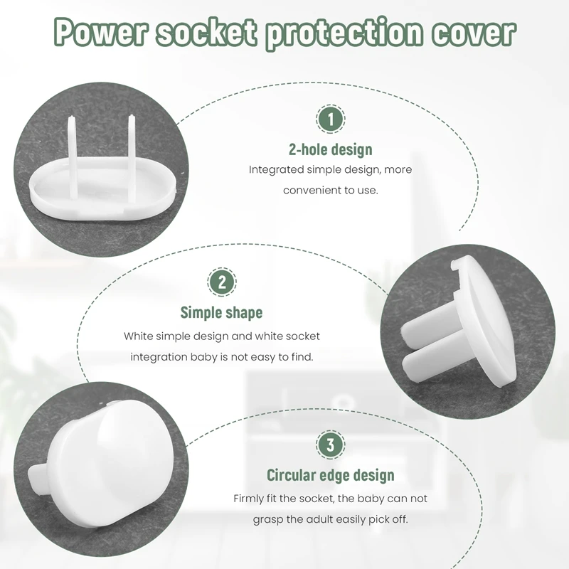 Tomada Plug Cover para Proteção do Bebê, Plug Cover, Plugue Elétrico, Prova, 40 Pcs