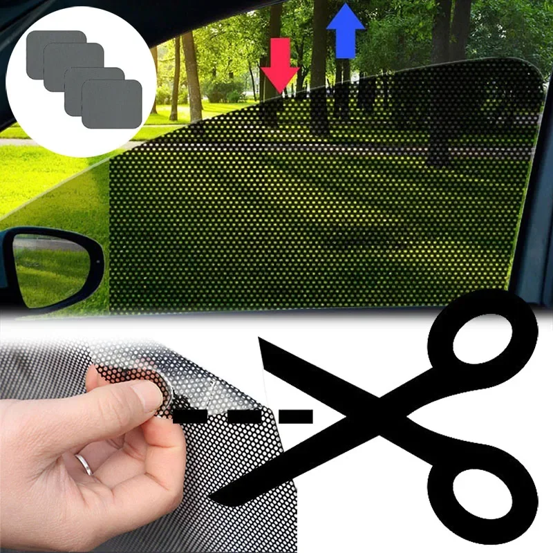 4/2Pcs 42x38cm DIY Car Sun Shades Sticker UV Protection Side Window Car Curtain Sunshade Protector Cover Auto Accessories