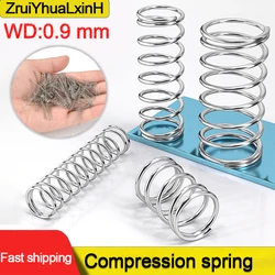 10Pcs 0.9mmWire 304 Stainless Steel Compression Spring, Shock Absorption Return Coil Springs, Customizable Heavy Duty Industrial