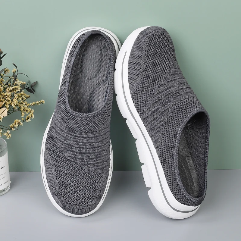 Summer Slip On Mesh Half Shoes For Men Women Slippers Lightweight Comfortable Breathable Big Size 47 48 For Dropshipping