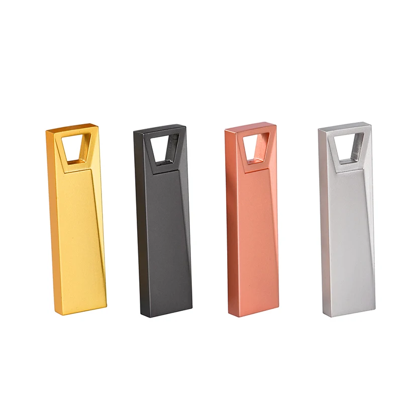 JASTER Metal USB Flash Drive 128GB Business Gift Memory Stick 64GB Free Key Chain Pen Drive 32GB Silver Flash Disk 16GB 8GB 4GB