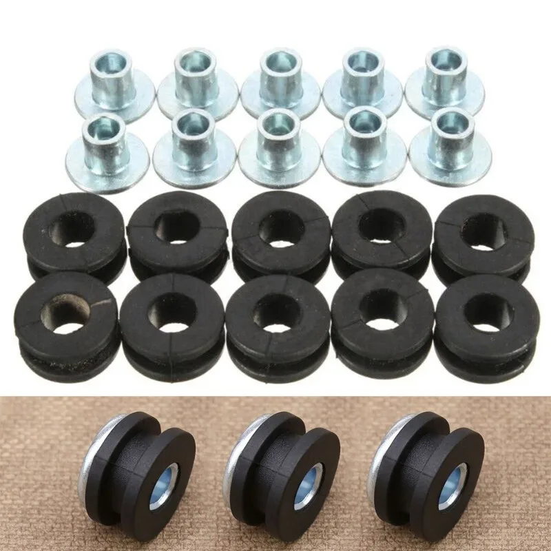 10Pcs Motorcycle Rubber Grommets Bolt Pads Pressure Relief Cushion Buffer Washer Shock Bushing Kit for Kawasaki Fairing Gaskets