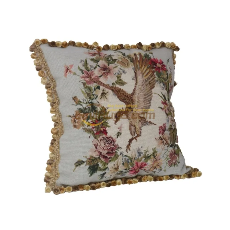 embroidered cushionsl woven   for leaning on point needlepoint pillow