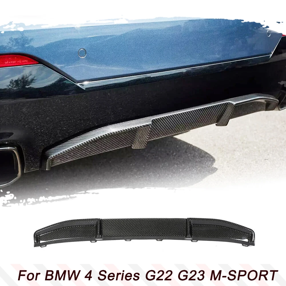 

Rear Bumper Diffuser Lip Spoiler for BMW 4 Series G22 G23 M-Sport Coupe 2021 2022 Carbon Fiber Car Rear Diffuser Lip Chin Guard