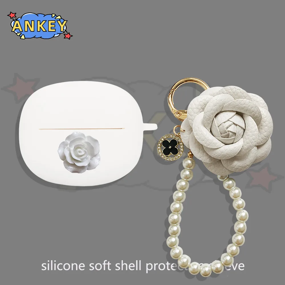 Case for QCY MeloBuds N70 Silicone Case Earbuds Cute Strawberry Soft Protective Headphone Cover Headset Skin with Pendant view 4