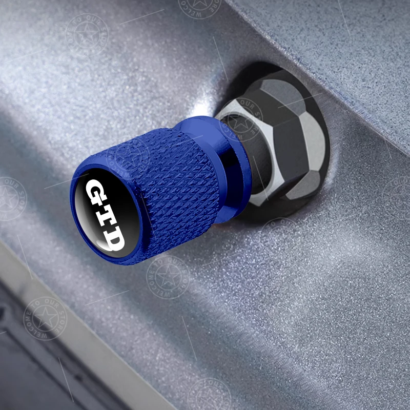 4 قطعة GTD شعار سيارة عجلة الاطارات صمام قبعات الهواء الجذعية الألومنيوم اكسسوارات للجولف 4 5 6 7 بولو MK7 تيجوان بورا جيتا باسات طوارق