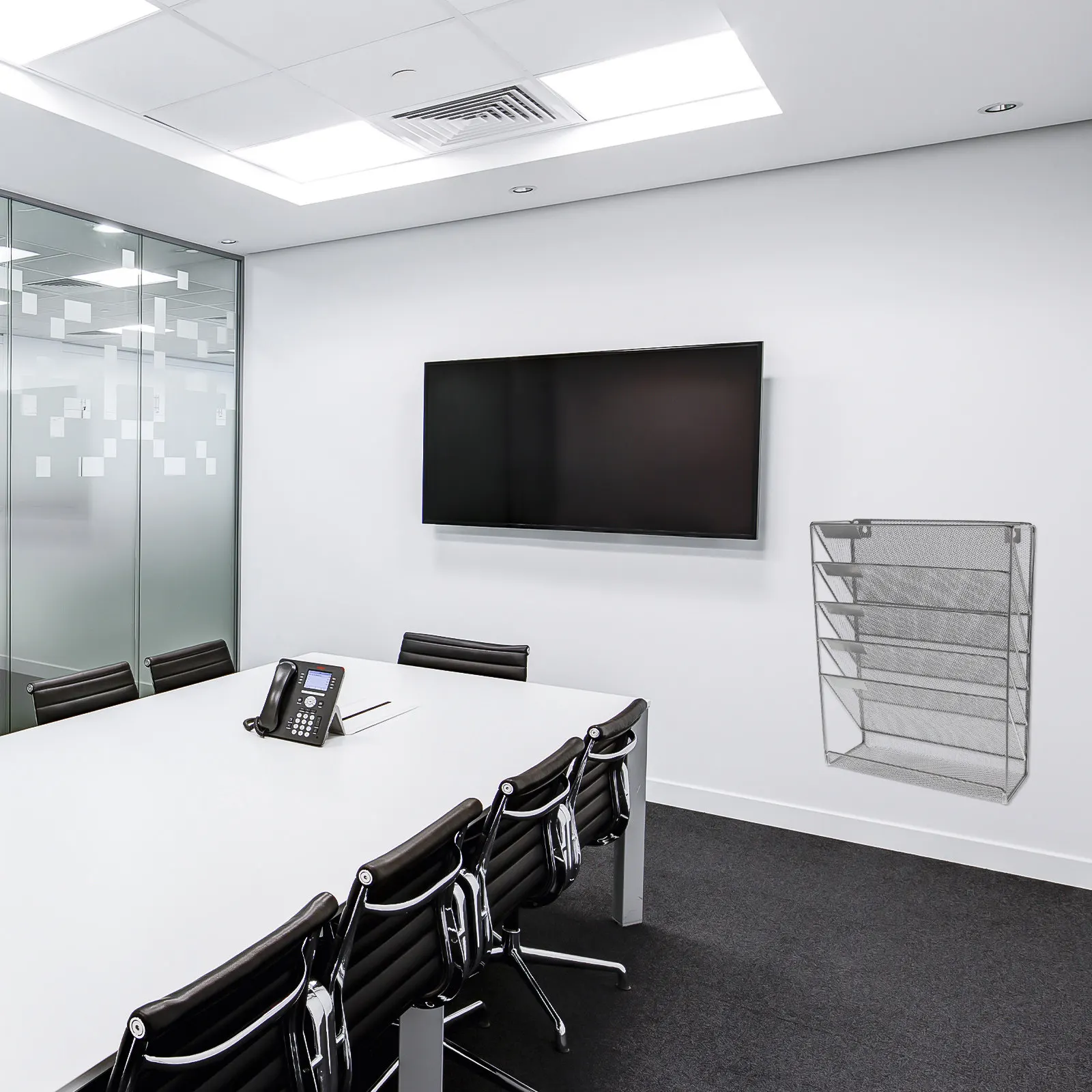 

Wall Mounted File Rack Iron Document Organizer Storage Shelf for Office Home Use Vertical File Holder Wall Mount Sundries Rack