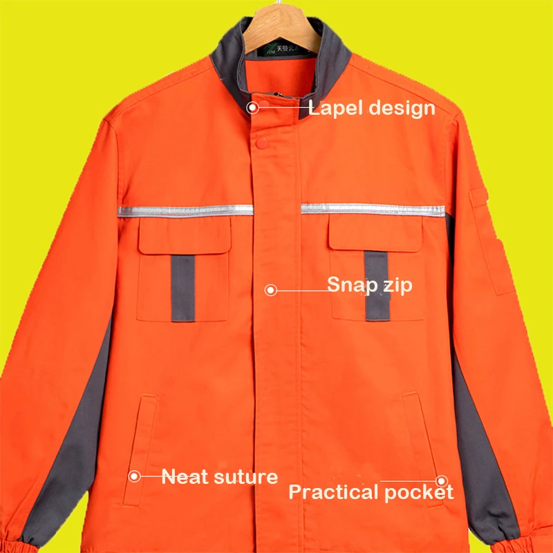 Free Shipping Autumn and Winter Long-Sleeve Reflective Suit Orange Wear-Resistant Tooling Customization Coverall