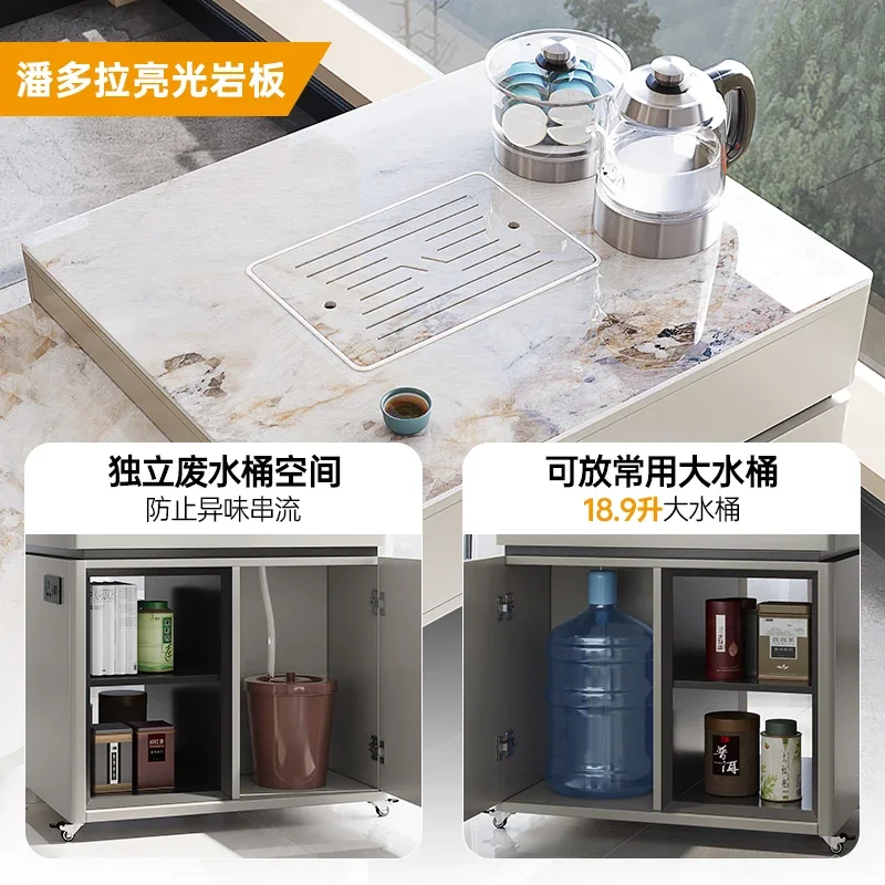 Balcony tea table chairs retractable side few tea cart