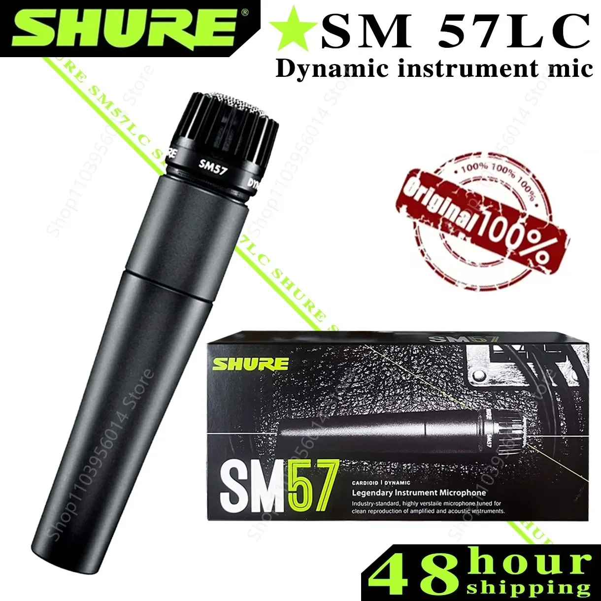 SHURE SM57 Legendary Instrument Dynamic Microphone Professional Wired Handheld Cardioid Karaoke Mic for Stage Studio Recording