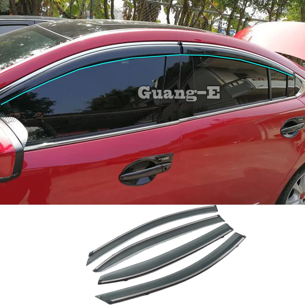 

For Mazda 3 Axela M3 2014 2015 2016 2017 2018 2019 Car Body Cover Stick Lamp Plastic Window Glass Wind Visor Rain/Sun Guard