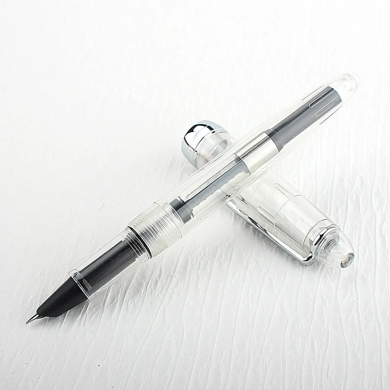 Jinhao Fountain Pen Transparency Plastic Pen Popular 0.38mm NIB Business Office School Supplies Writing