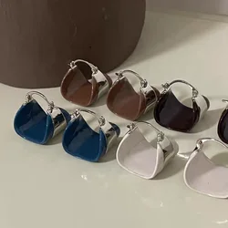 Brass Big Resin CC Hoop Earrings Women Jewelry Punk Party T Show Gown Runway Trendy Korean Japan INS
