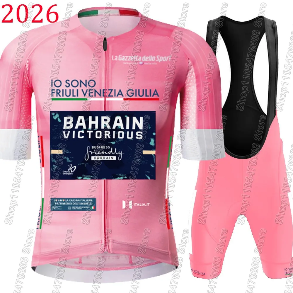 Conjunto de Jersey de Ciclismo del Equipo Bahrain Victorious 2026 para Hombre, Ropa para el Tour de Italia, Camisetas de Ciclismo de Carretera, Traje con Culotte de Ciclismo MTB