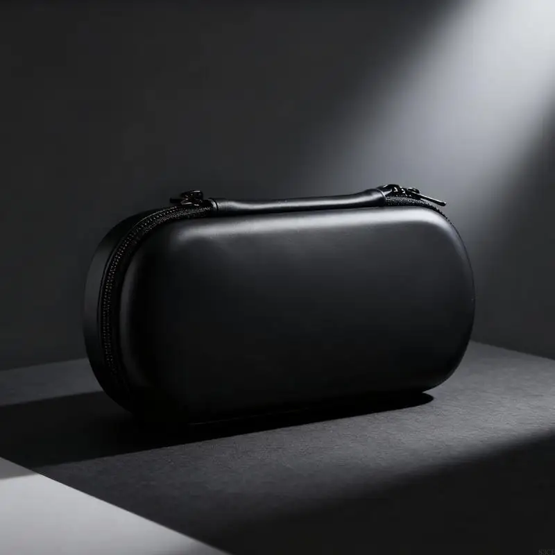 Handheld Game Console Leather Bag Scratchproof Storage Box for R43S Protector Case with Mesh Pocket Travel Carry 83CE