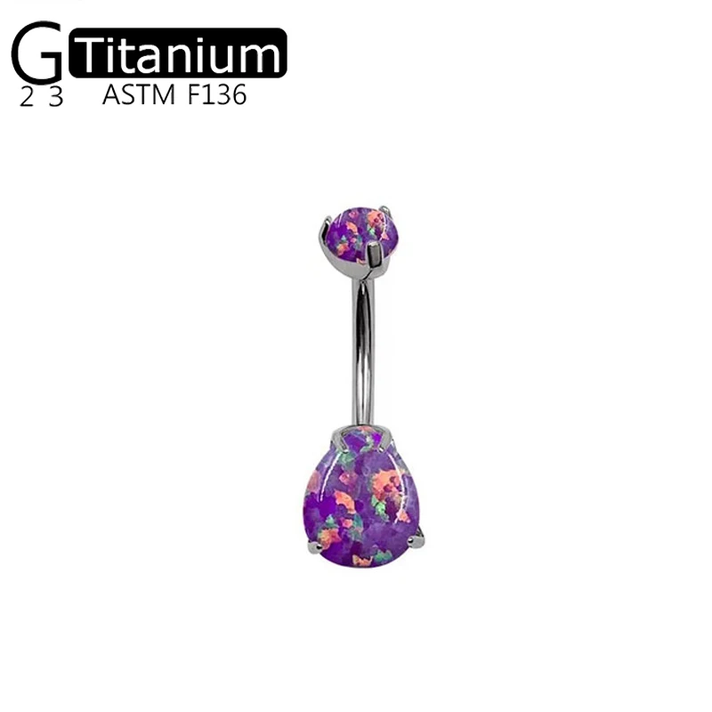 G23 Titanium Navel Bars Piercing Belly Rings Ombligo Nombril Body Jewelry Navel Piercing Sexy Belly Button Rings Gem Jewelry