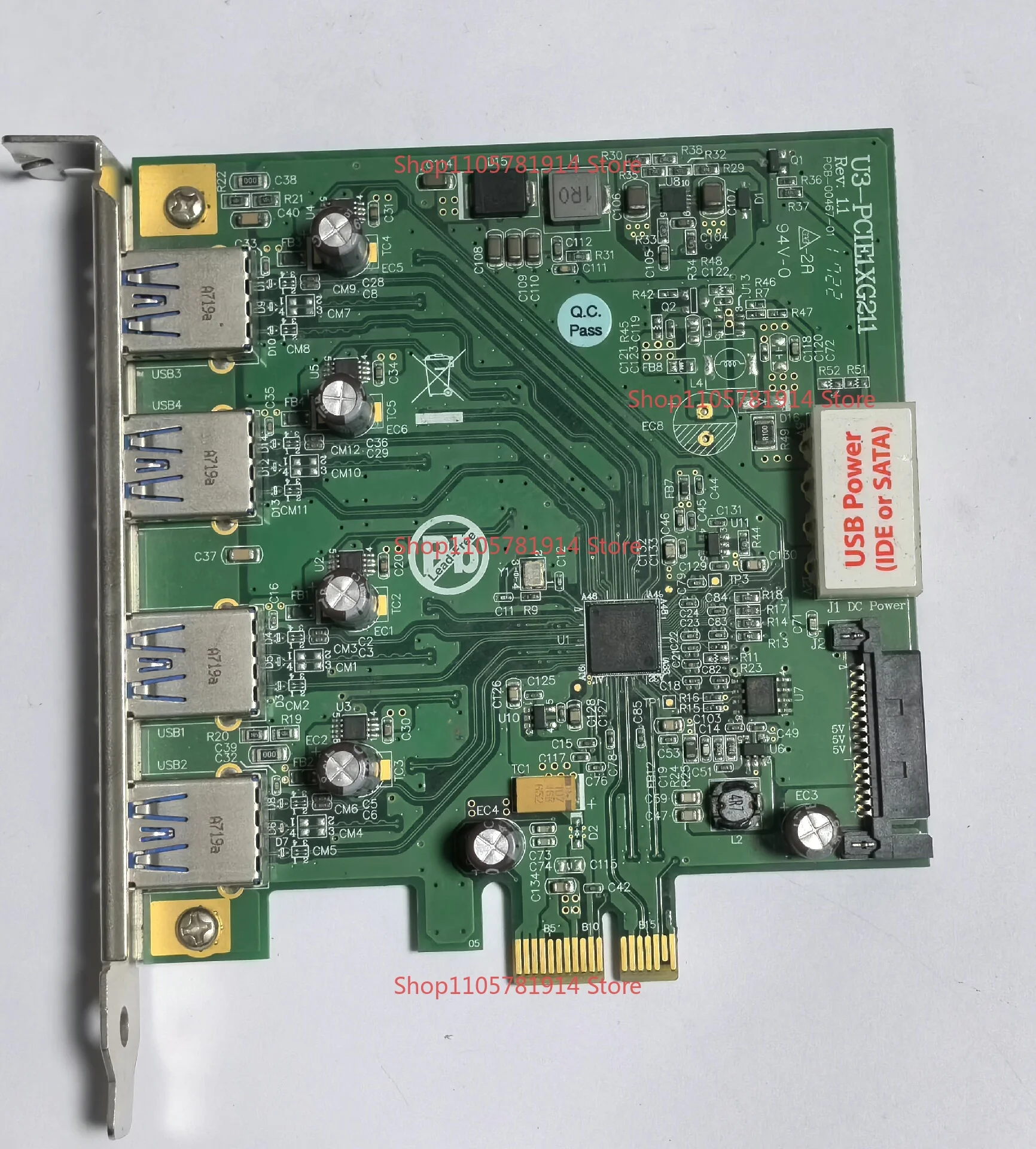 For Taiwan Yingao IOI Image Capture Card U3-PCIE1XG211 Expansion Card USB3.0 Four-way Semiconductor