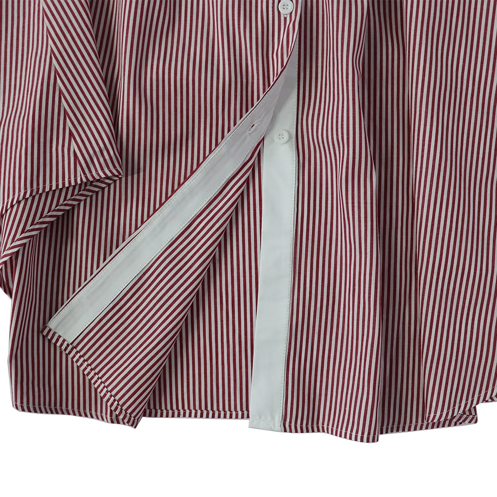 Camicia elegante africana europea e americana stile a righe alla moda e confortevole