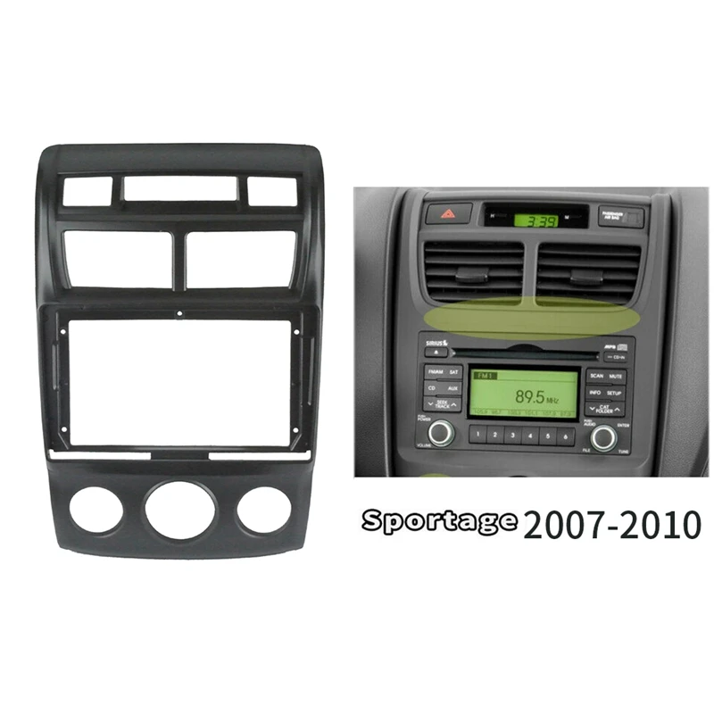 

9Inch Car DVD Frame Audio Fitting Adaptor Dash Trim Kits Facia Panel For Kia SPORTAGE 2007-2010 Double Din Radio Player