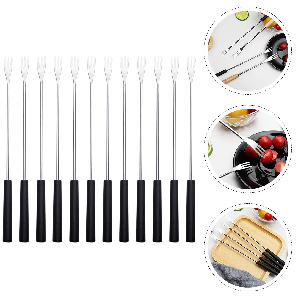 12 Pcs Chocolate Fondue Fork Baking Supplies Forks Dipping Fruit Ice Cream Household Helpful