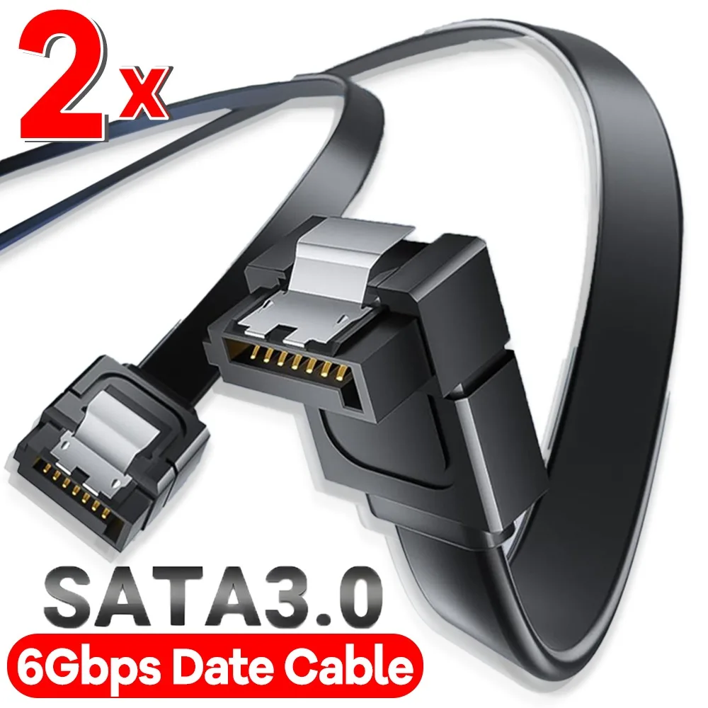2-1Pcs SATA 3.0 SSD Data Cable Solid State Hard Disk 6Gbps Fast Data Transmission Cord for Desktop PC SATA-connected Devices