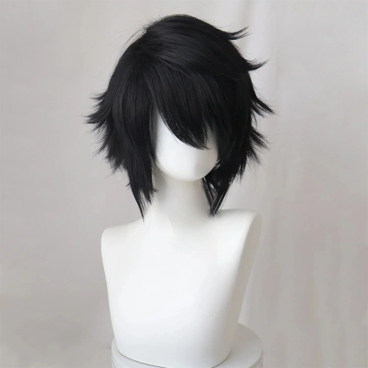 Anime l cosplay l.awliet peruca cosplay preto perucas curtas resistente ao calor cabelo sintético perucas de festa de halloween