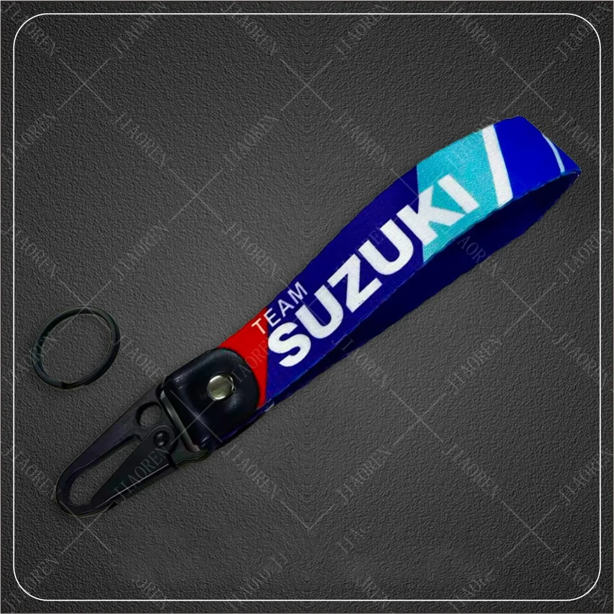 Porte-clés en cuir brodé Suzuki, sangle JOTag, porte-clés de course, accessoires