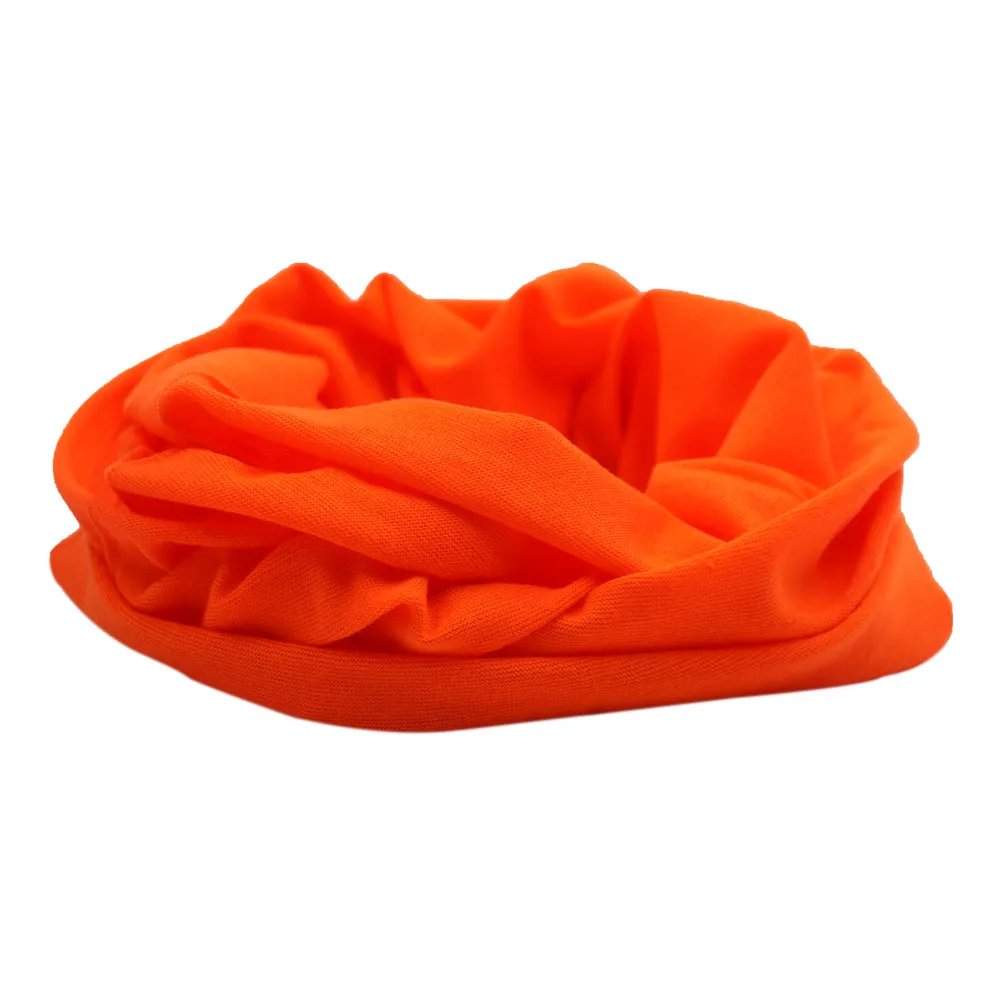 Bezszwowa pomarańczowa wielofunkcyjna ocieplacz na szyję rowerowa neonowa jednolita maska na twarz na zewnątrz Bandana opaska Unisex magiczny szalik