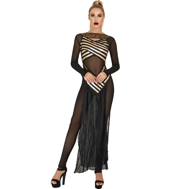 RT01 مثير سيدة كرنفال حفلة الهالوين الفرعون المصري القديم كليوباترا زي النساء الكبار مصر الملكة تأثيري ازياء و Gf1