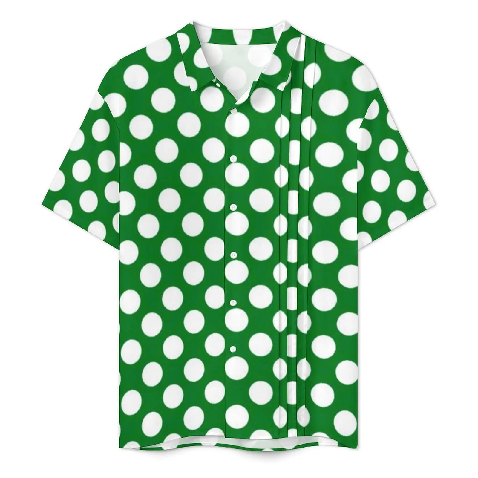 Polka Dot Patty's Day วันหยุดเสื้อ ST Patrick's Day Holiday ฮาวายเสื้อลําลองผู้ชายเสื้อแปลกใหม่แขนสั้น Harajuku TOP