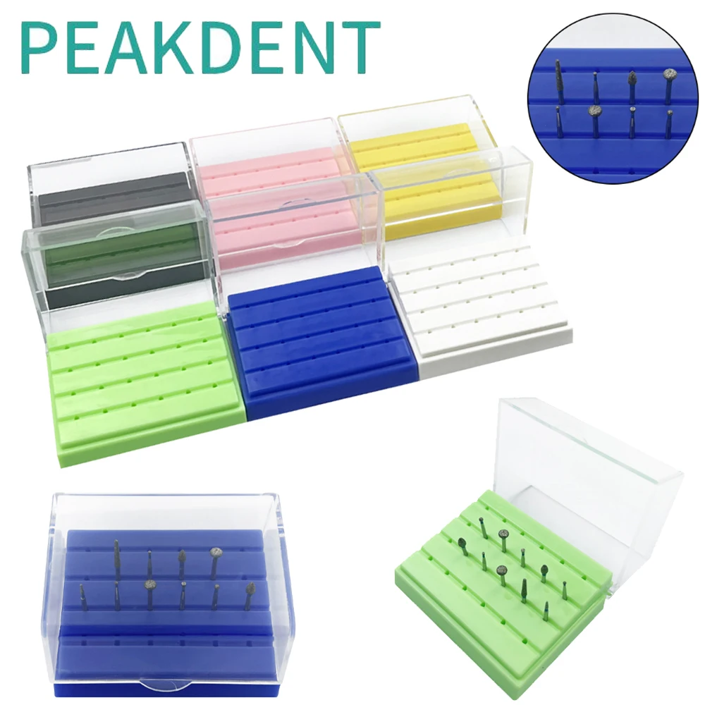 

24 Holes Plastic Dental Bur Holder Disinfection Carbide Burs Block Drills Case Box for Dentist Lab High-Speed Needles Instrument