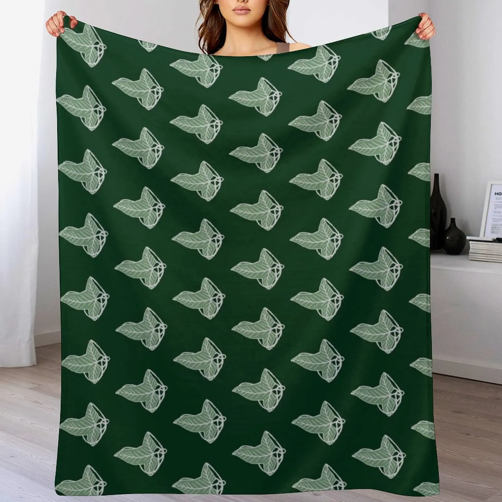 

Leaf of the Lady's Wood Throw Blanket Luxury Brand Heavy Plaid Blankets