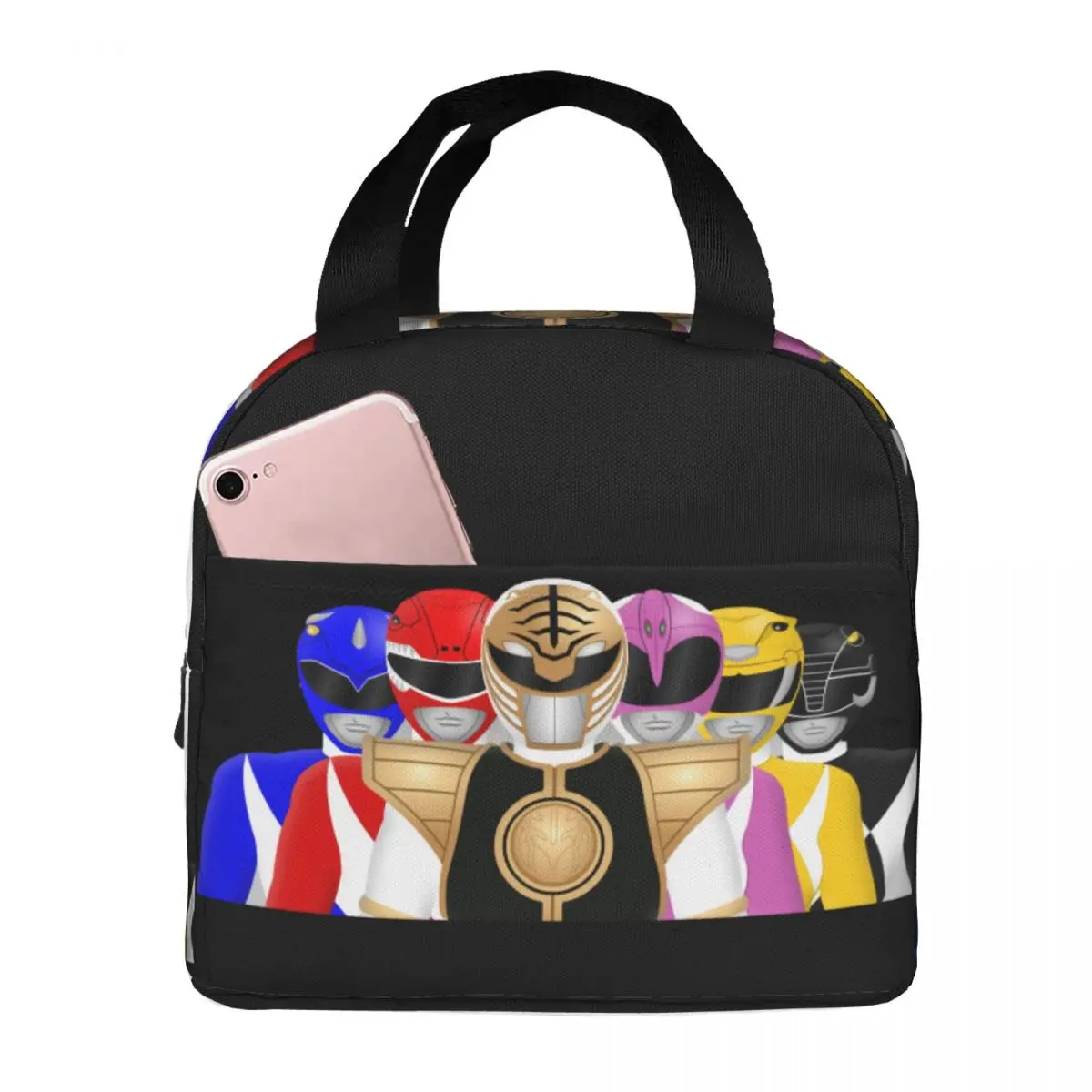 

Mighty Morphin Power Ranger Lunch Bags Insulated Bento Box Lunch Tote Resuable Picnic Bags Cooler Thermal Bag for Woman Office