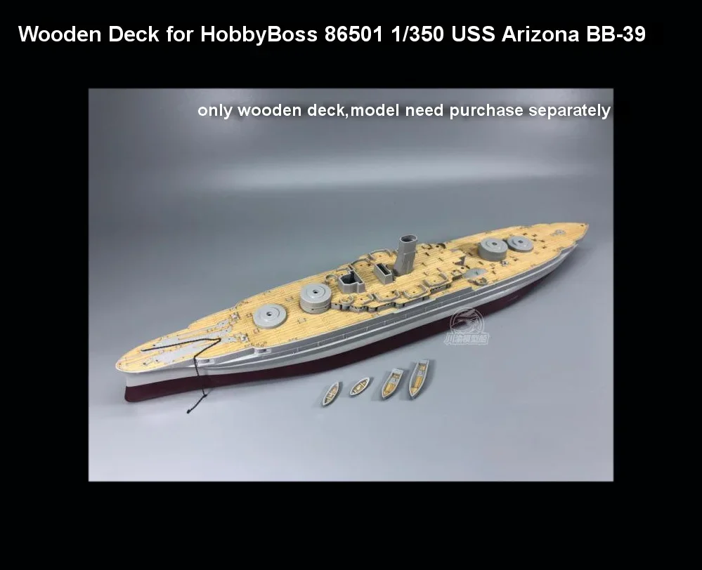 CY350046 1/350 Scale Wooden Deck for HobbyBoss 86501 USS Arizona BB-39 1941 Ship Model Assemble