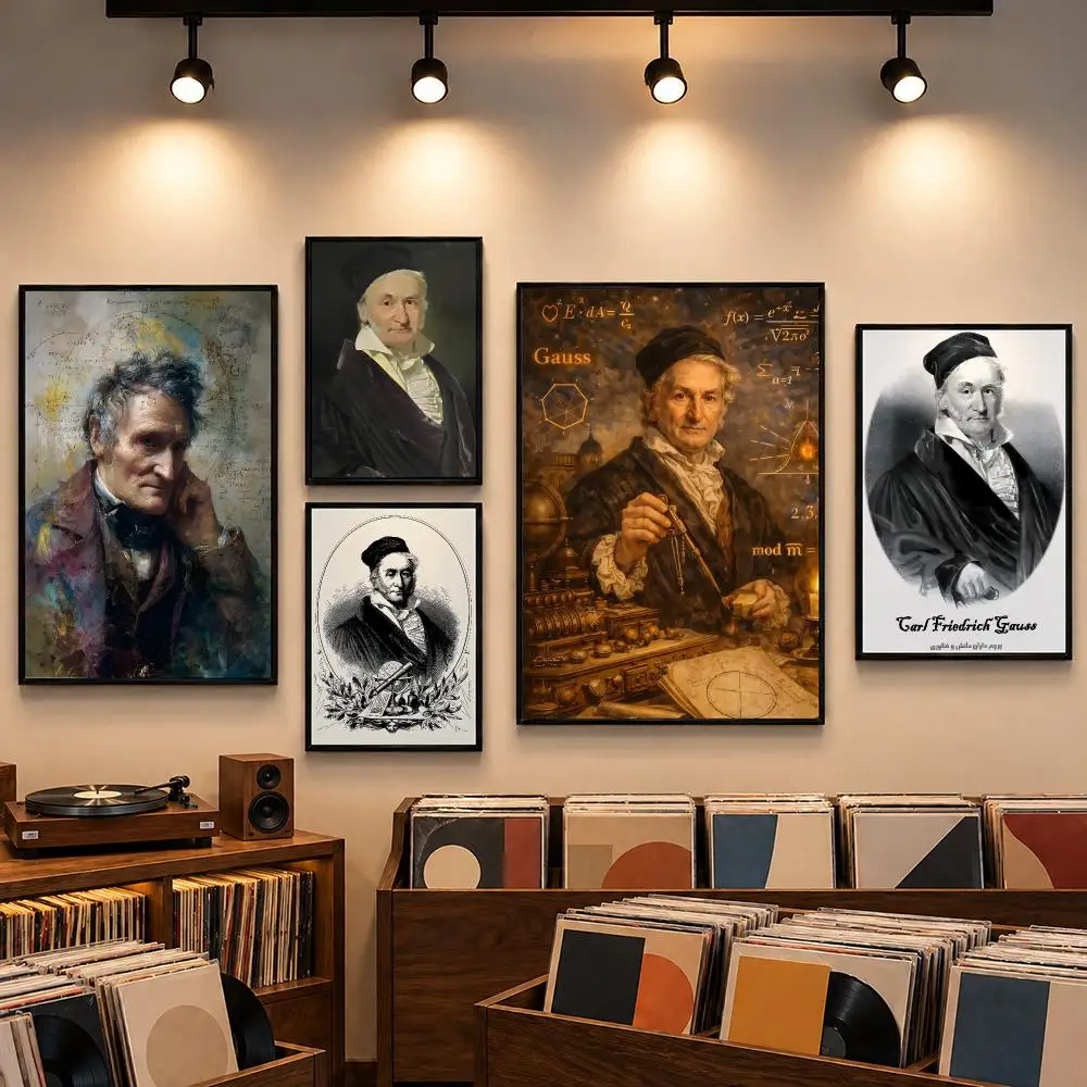 Gauss Mathematics Classic Genius Poster Self-adhesive Art Waterproof Paper Sticker Coffee House Bar Room Wall Decor