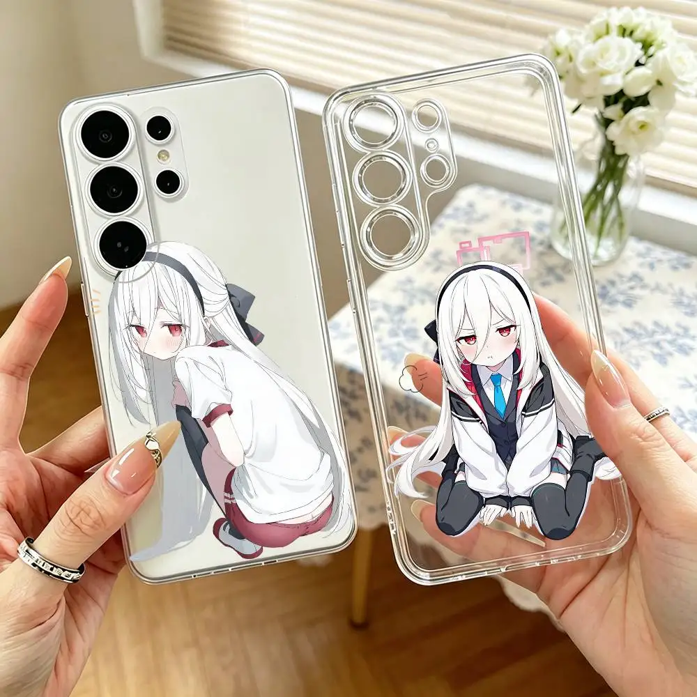 Kei Cute B-Blue Archive  Phone Case For Samsung S25,S24,S21,S22,S23,S30,Ultra,S20,Plus,Fe,Note,10,9,5G Transparent Cover
