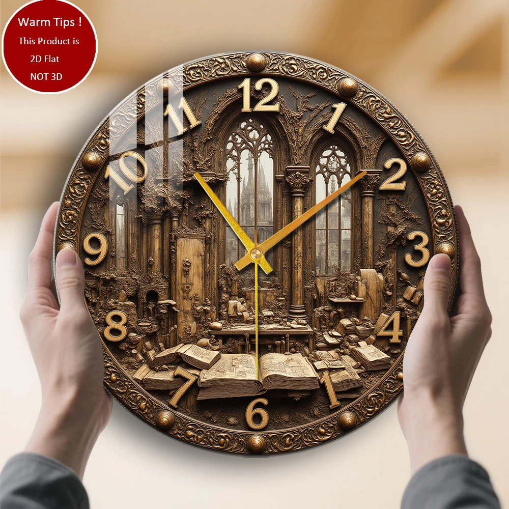 

Настенные часы из закаленного стекла, винтажные резные часы, подходящие для декора стен или настольного дисплея в любом месте